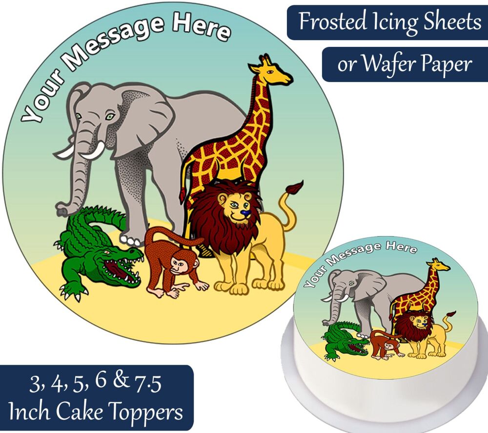 African Animals Personalised Cake Topper