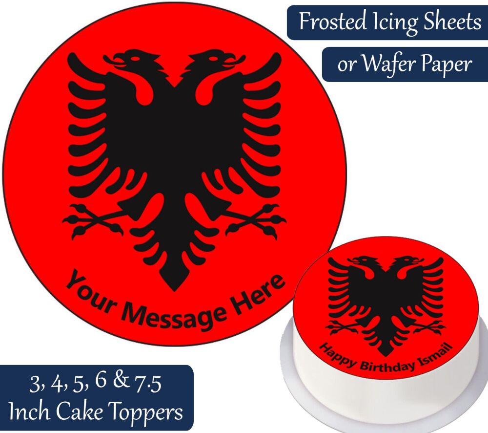 Albania Flag Personalised Cake Topper