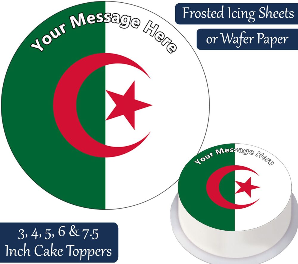 Algeria Flag Personalised Cake Topper