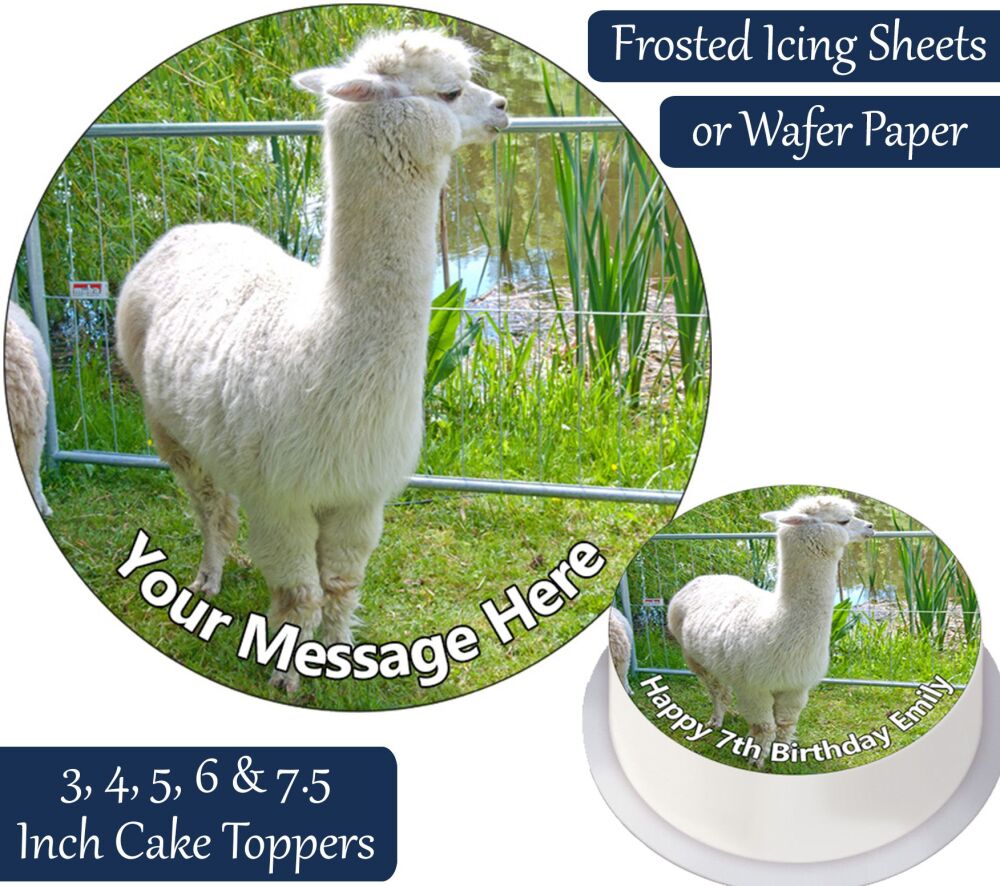 Alpaca Personalised Cake Topper