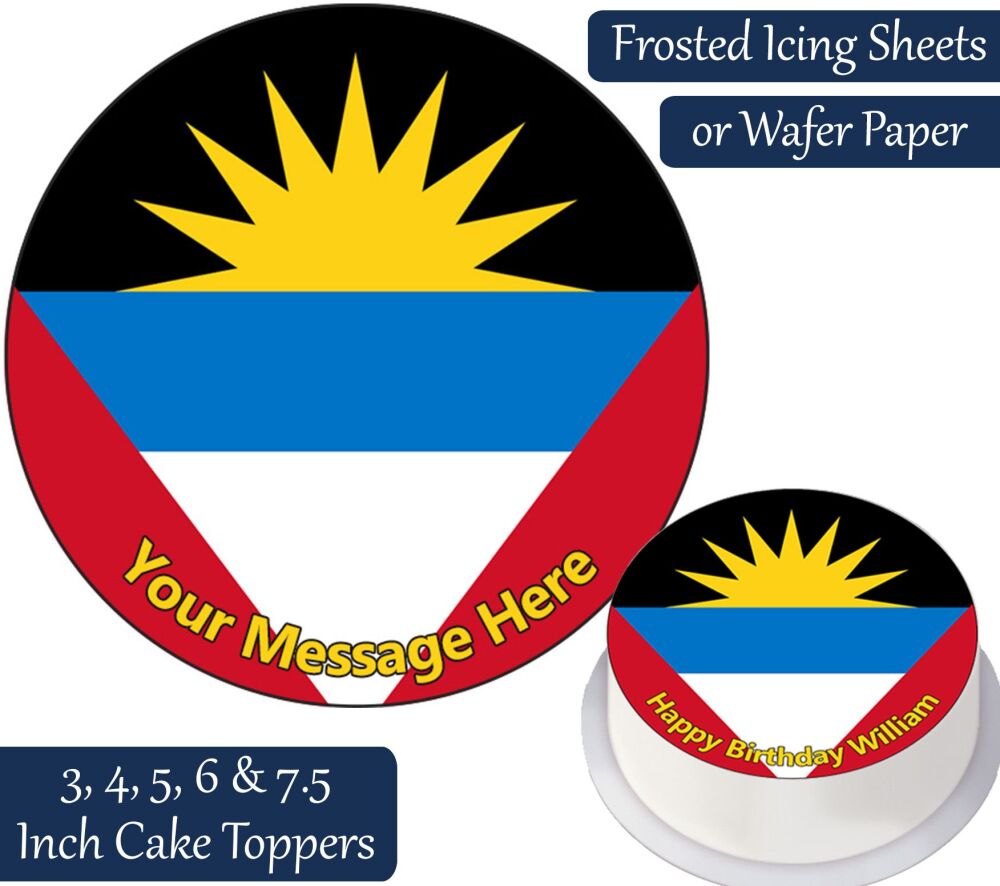 Antigua & Barbuda Flag Personalised Cake Topper