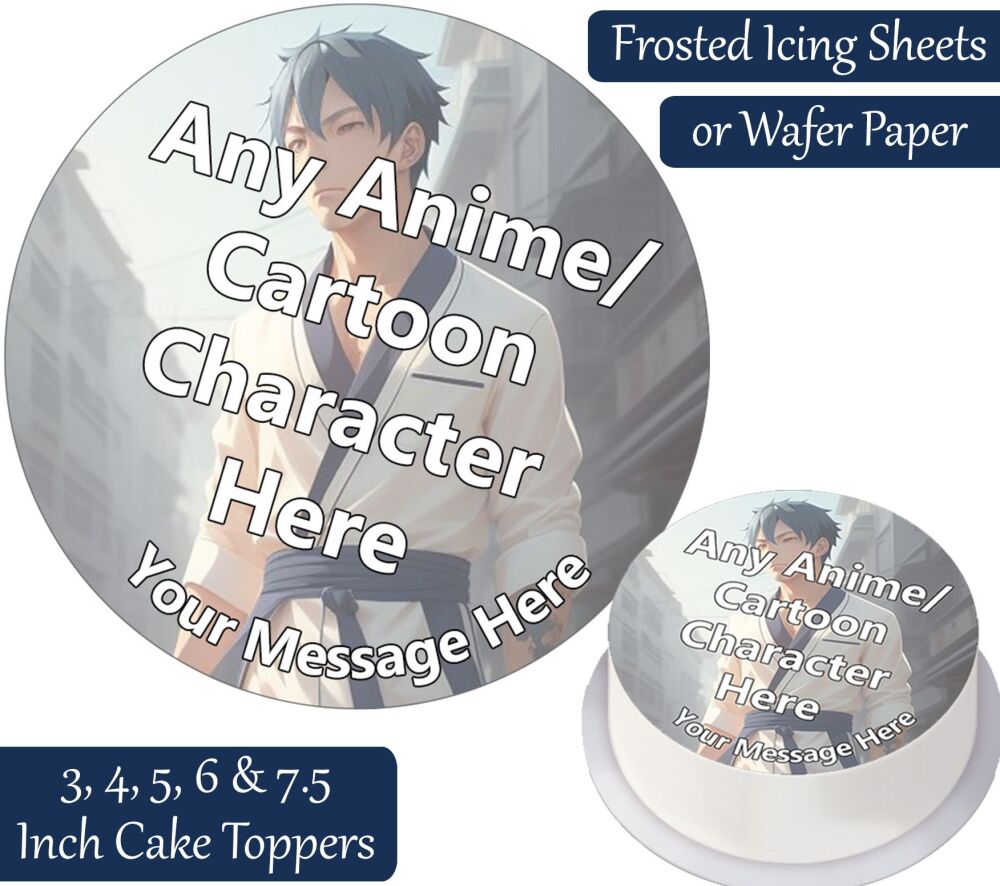 Any Anime Character Round Cake Topper