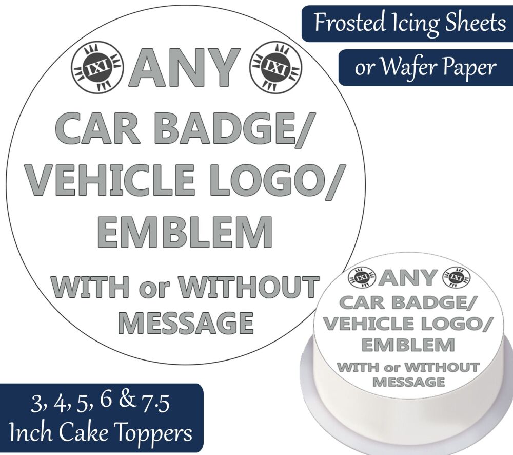 Any Car Badge/Logo/Emblem Personalised Cake Topper