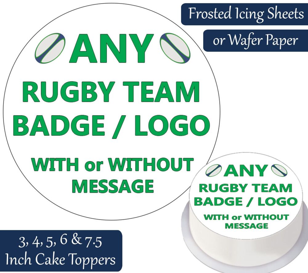 Any Rugby Team Personalised Cake Topper