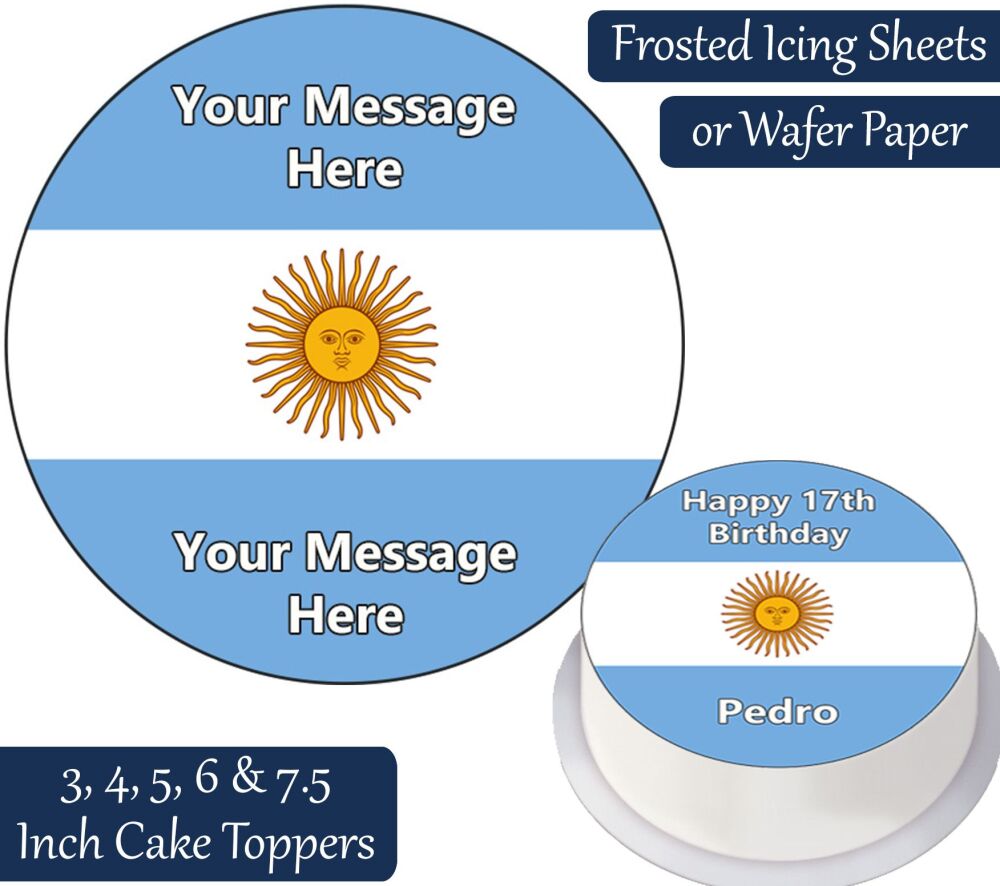 Argentina Flag Personalised Cake Topper