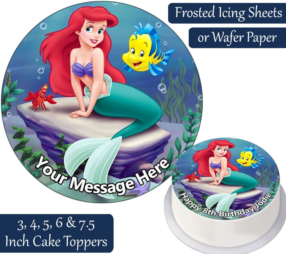 Ariel Mermaid Personalised Cake Topper