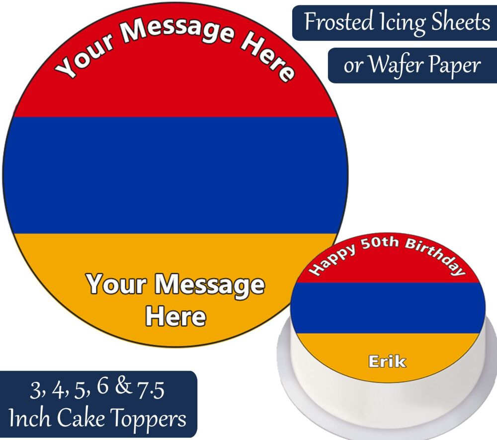 Armenia Flag Personalised Cake Topper