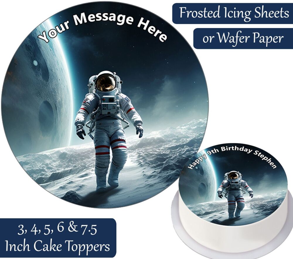 Astronaut Planet Personalised Cake Topper