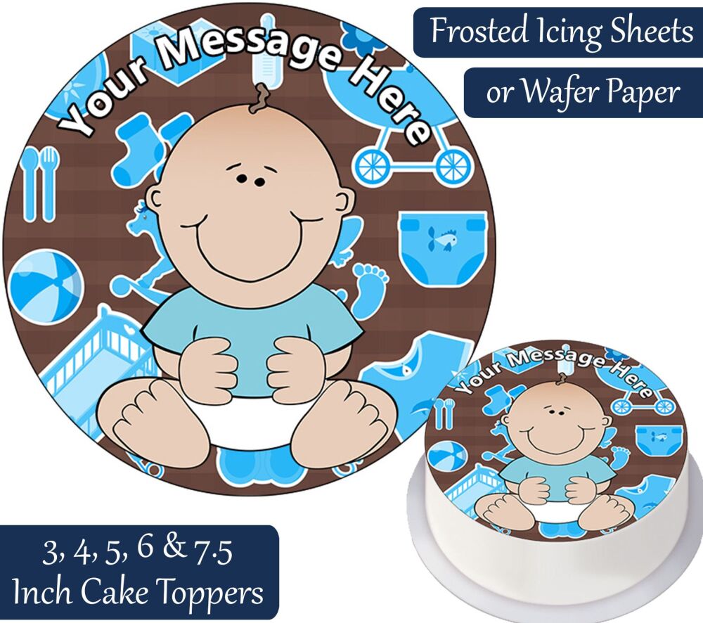 Baby Blue Personalised Cake Topper