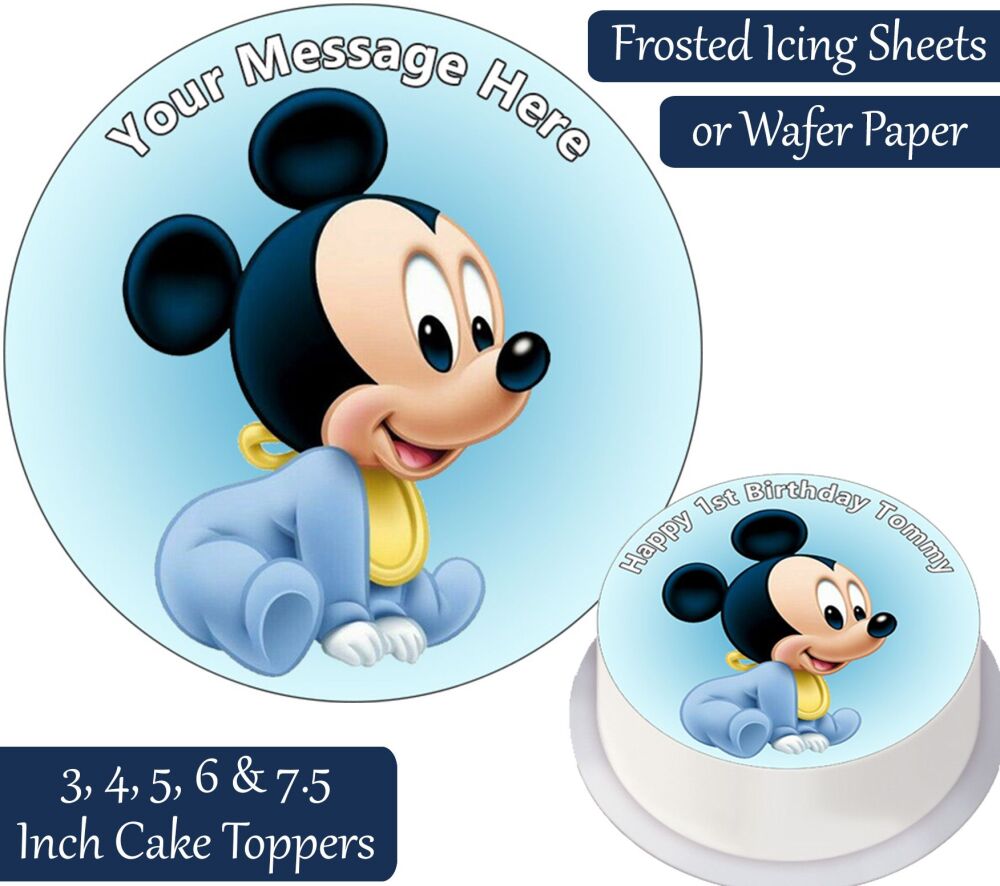 Baby Mickey Personalised Cake Topper