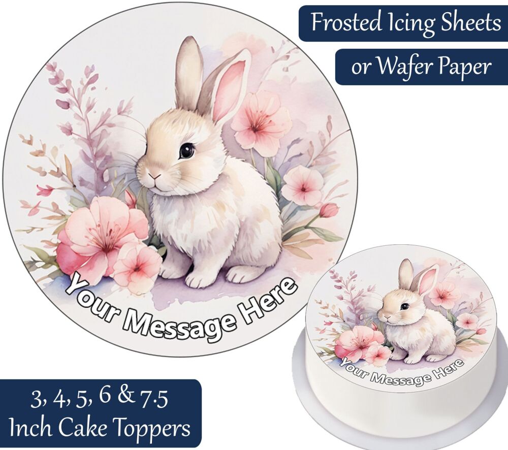 Baby Rabbit Cartoon Personalised Cake Topper