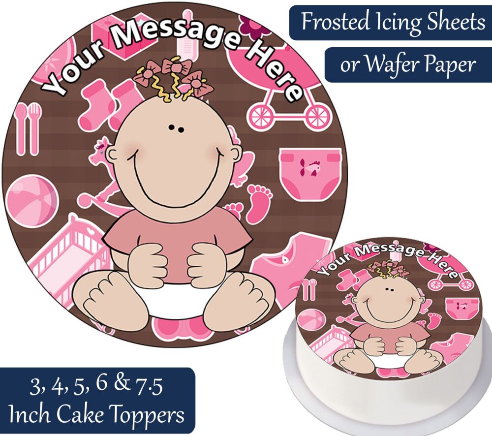 Baby Pink Personalised Cake Topper