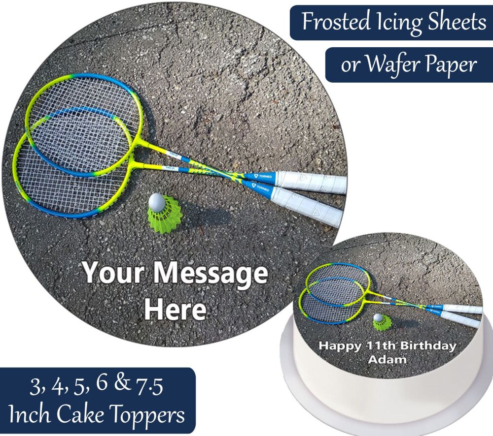 Badminton Personalised Cake Topper
