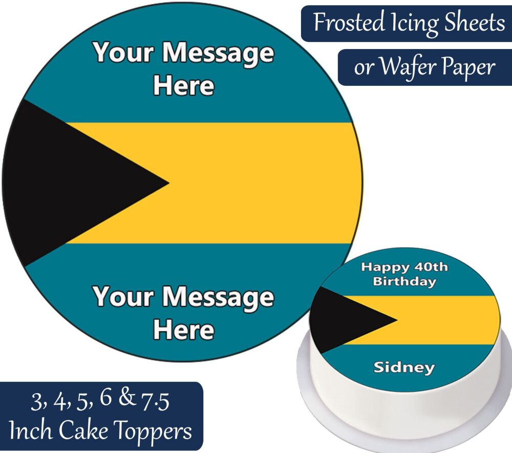 Bahamas Flag Personalised Cake Topper