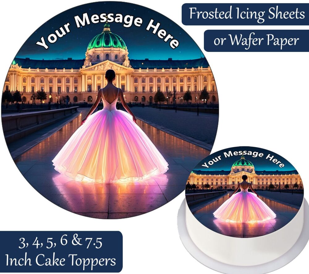 Ballerina Princess Rainbow Dress Personalised Cake Topper