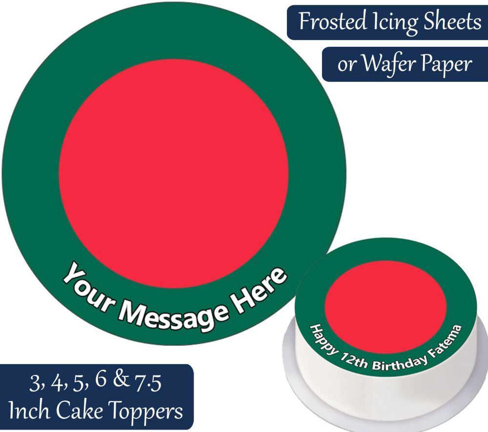 Bangladesh Flag Personalised Cake Topper