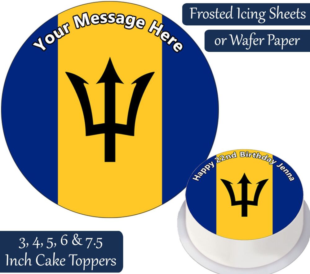 Barbados Flag Personalised Cake Topper