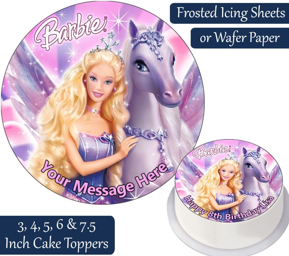 Barbie & Pegasus Personalised Cake Topper