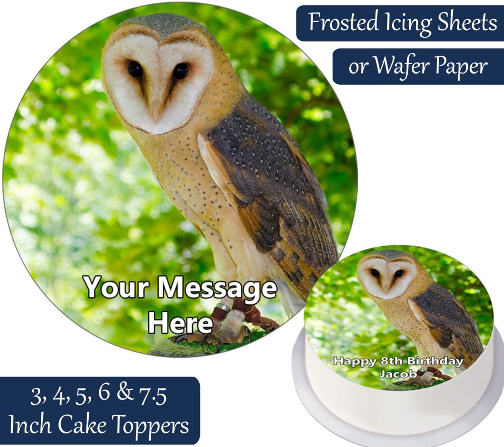 Barn Owl Personalised Cake Topper