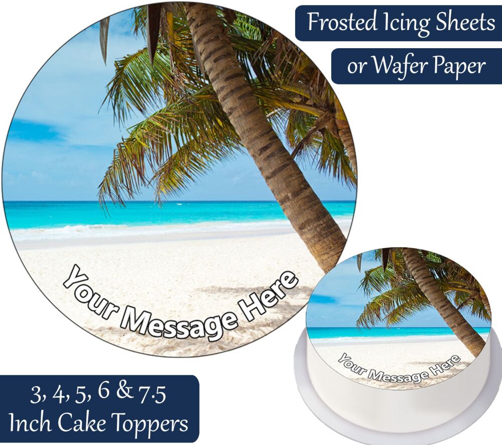 Beach Tree Paradise Personalised Cake Topper
