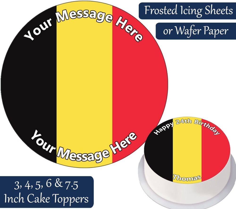 Belgium Flag Personalised Cake Topper