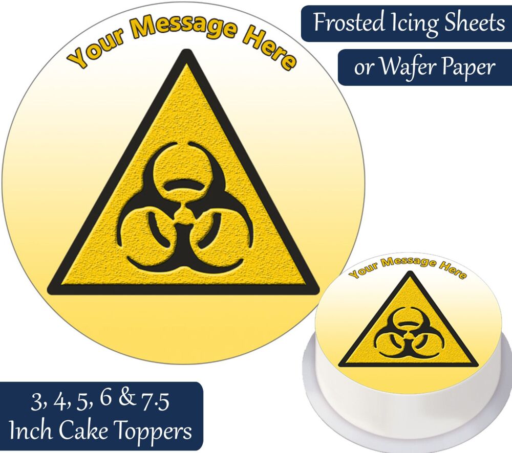 Biohazard Warning Personalised Cake Topper