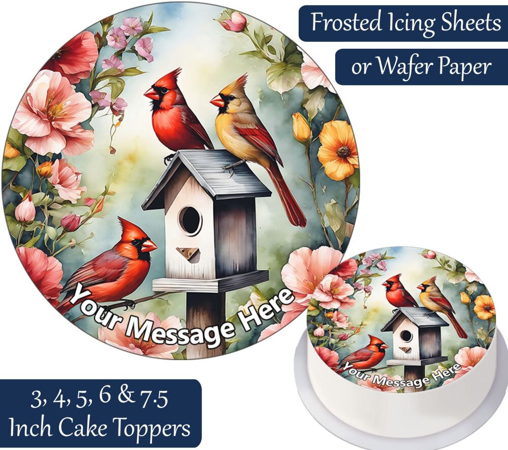 Bird Box Nesting House Personalised Cake Topper