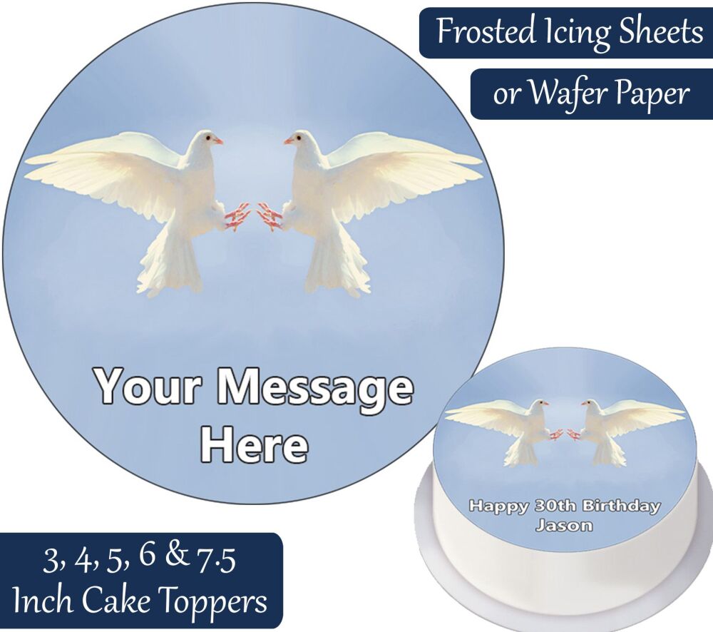 Bird Doves Personalised Cake Topper