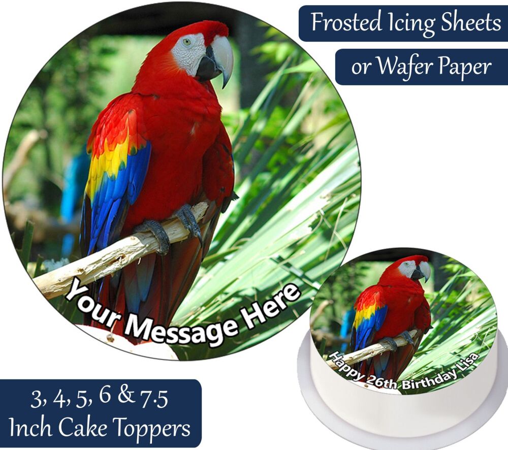 Bird Macaw Personalised Cake Topper