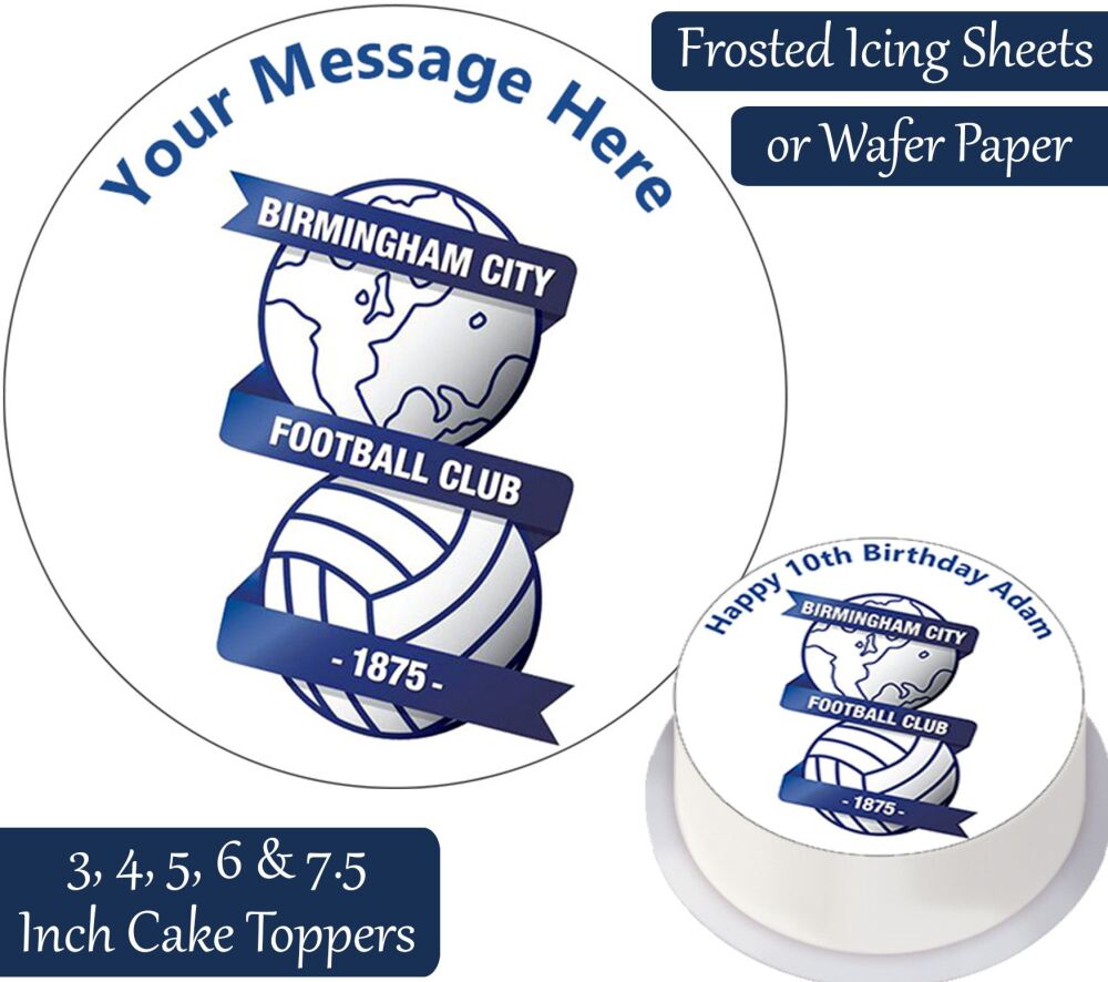 Birmingham City Football Personalised Cake Topper