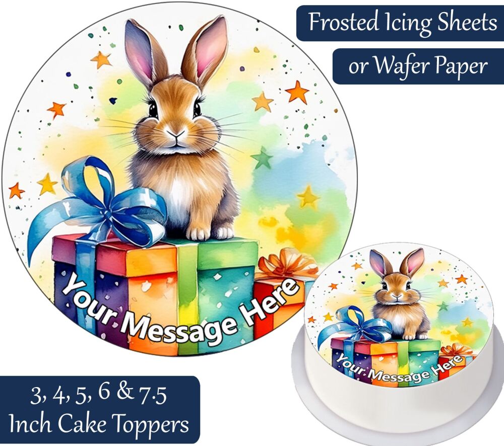 Birthday Bunny Personalised Cake Topper