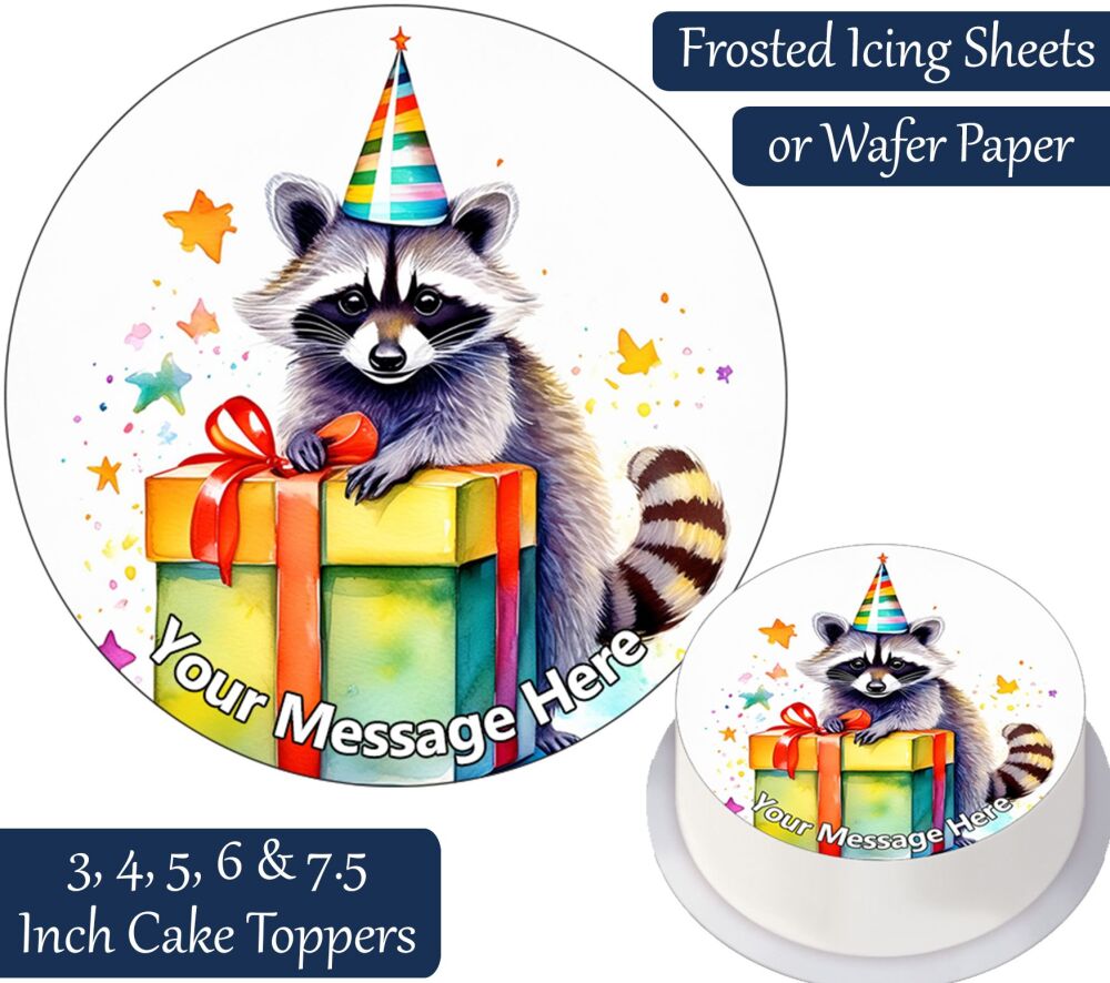 Birthday Raccoon Personalised Cake Topper