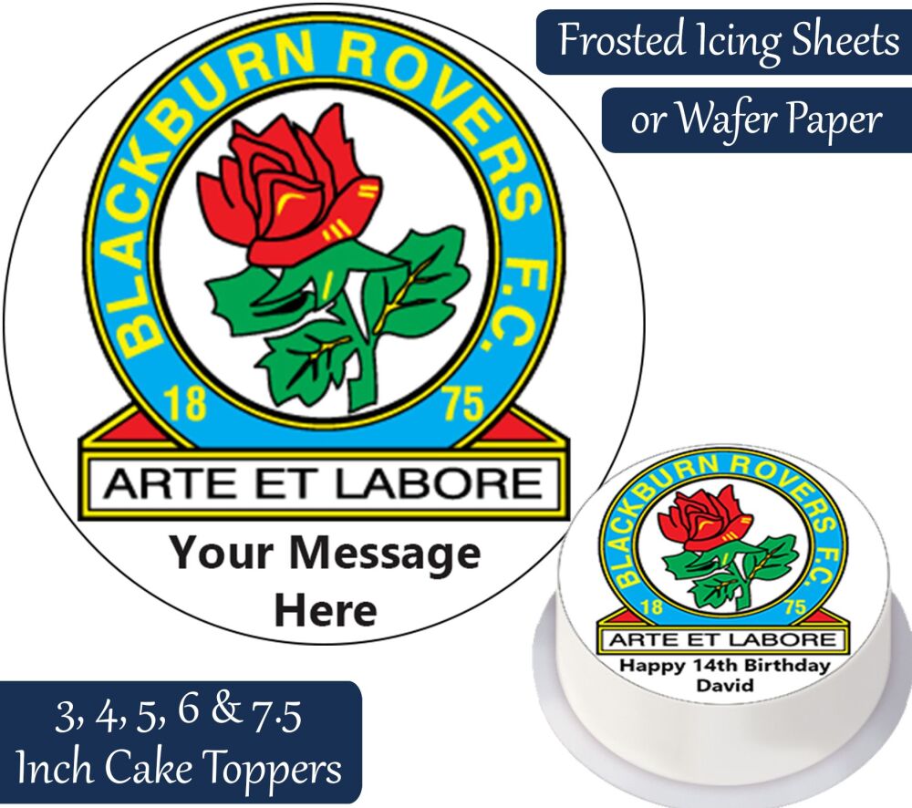 Blackburn Rovers Football Personalised Cake Topper