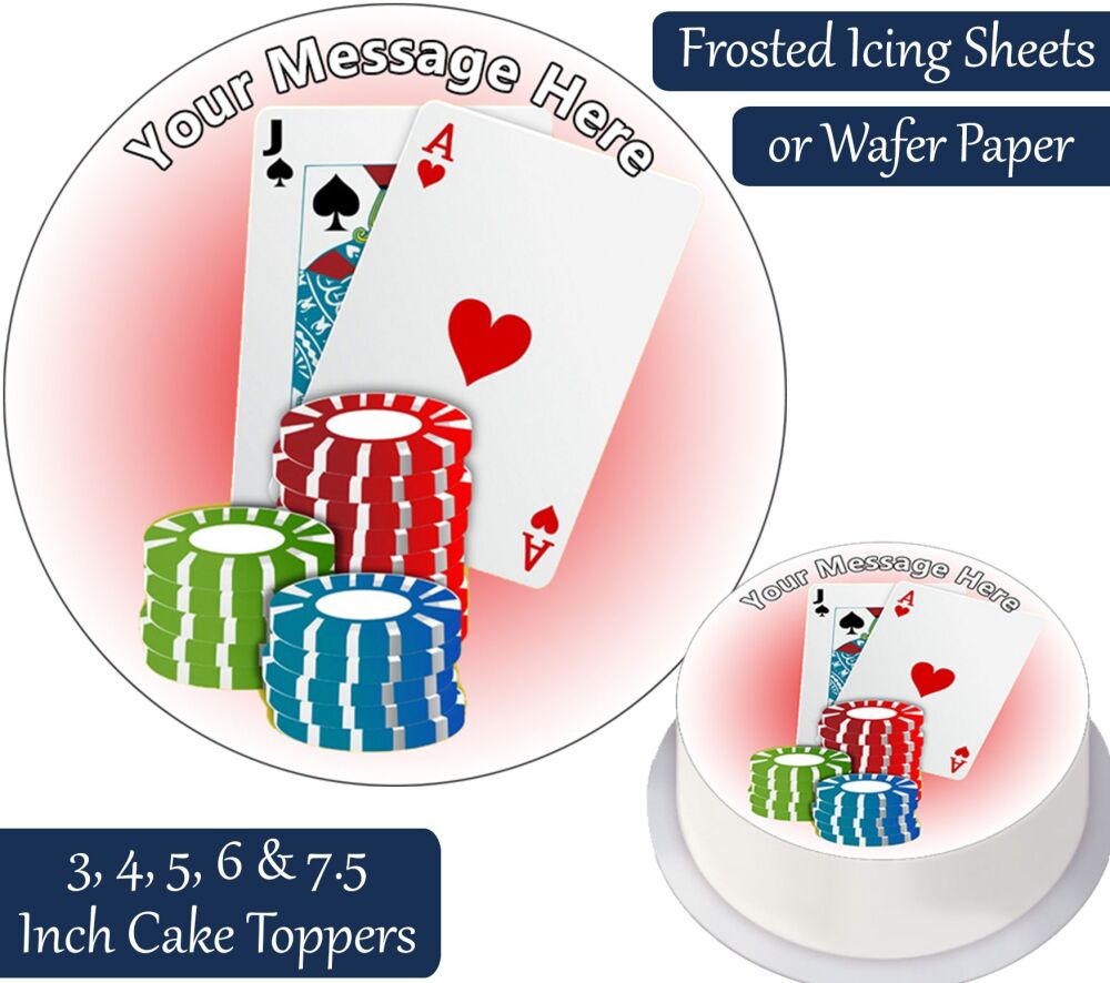 Blackjack 21 Personalised Cake Topper