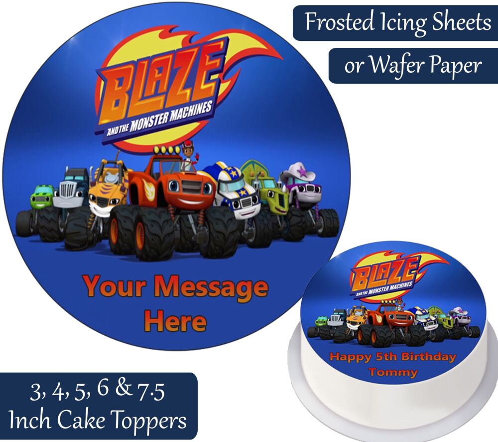 Blaze And The Monster Machines Gang Personalised Cake Topper