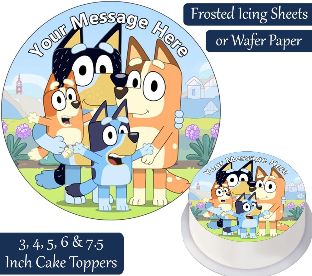 Bluey Family Personalised Cake Topper