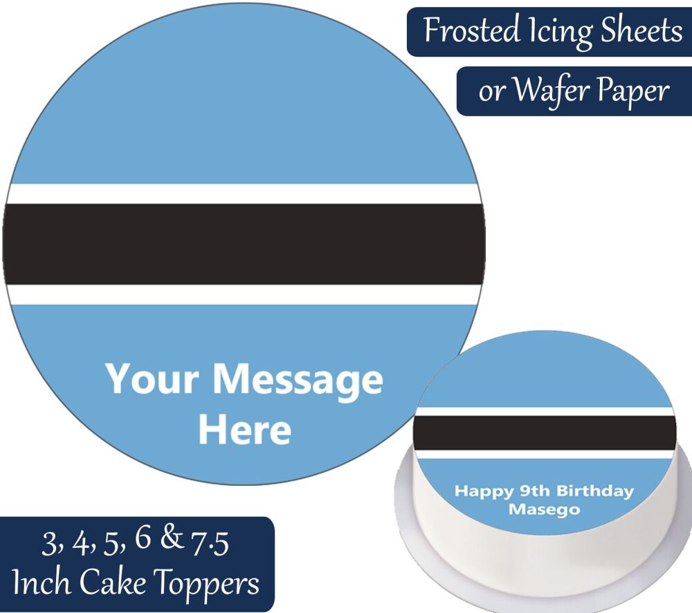 Botswana Flag Personalised Cake Topper