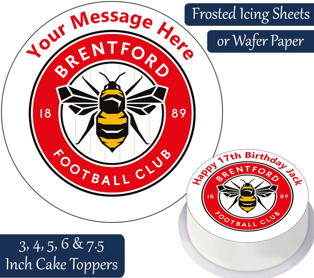 Brentford Football Personalised Cake Topper