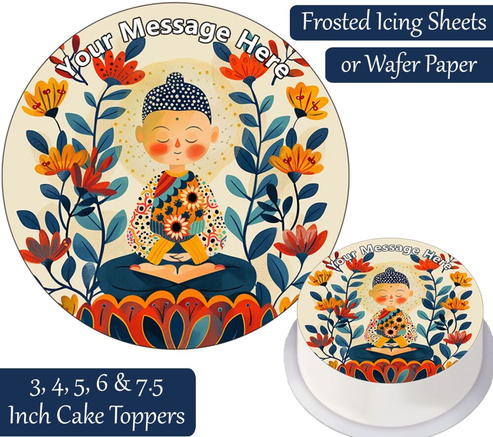 Buddha Meditating Personalised Cake Topper