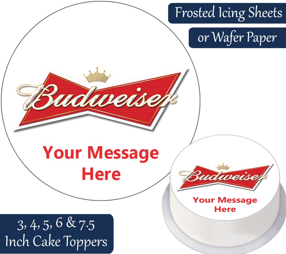 Budweiser Logo Personalised Cake Topper