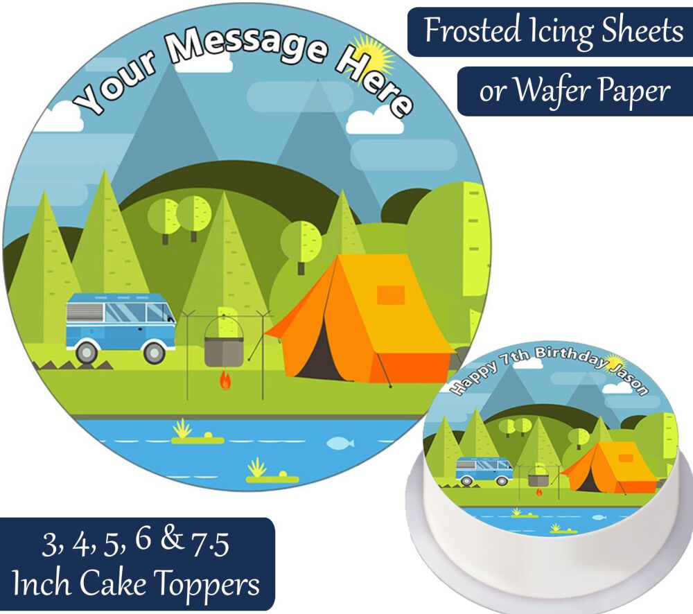 Camping Personalised Cake Topper