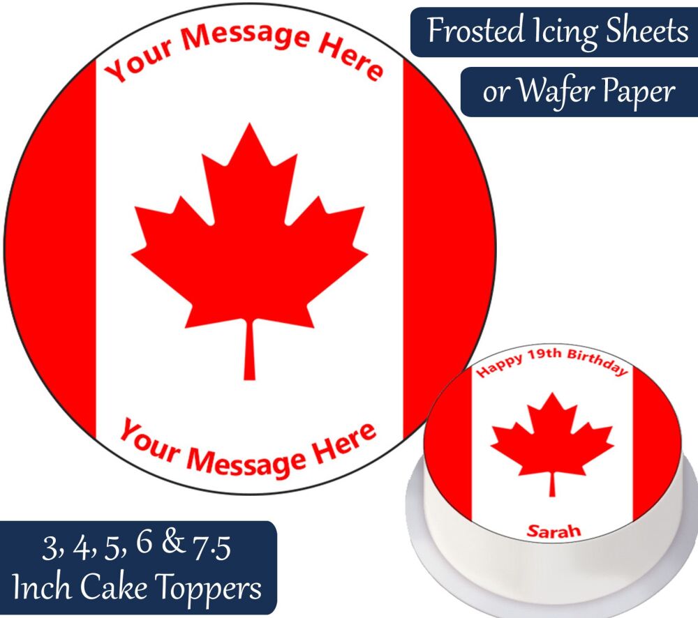 Canada Flag Personalised Cake Topper