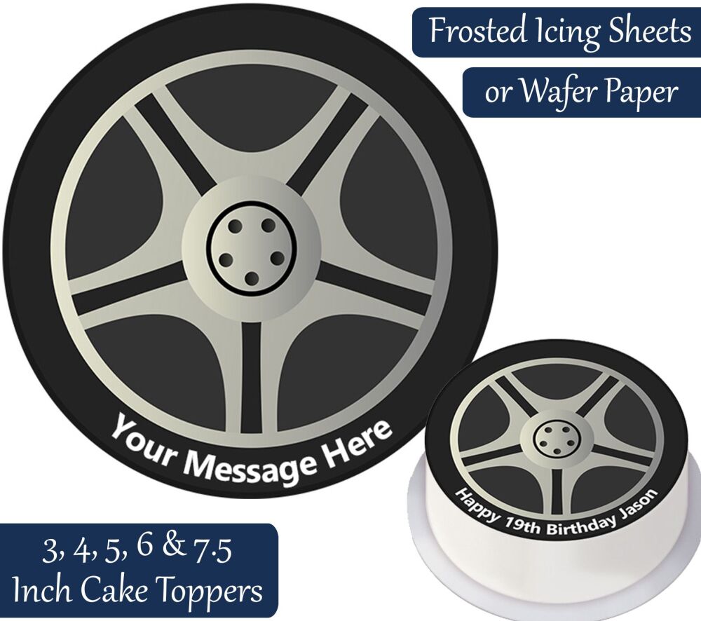 Car Wheel Personalised Cake Topper