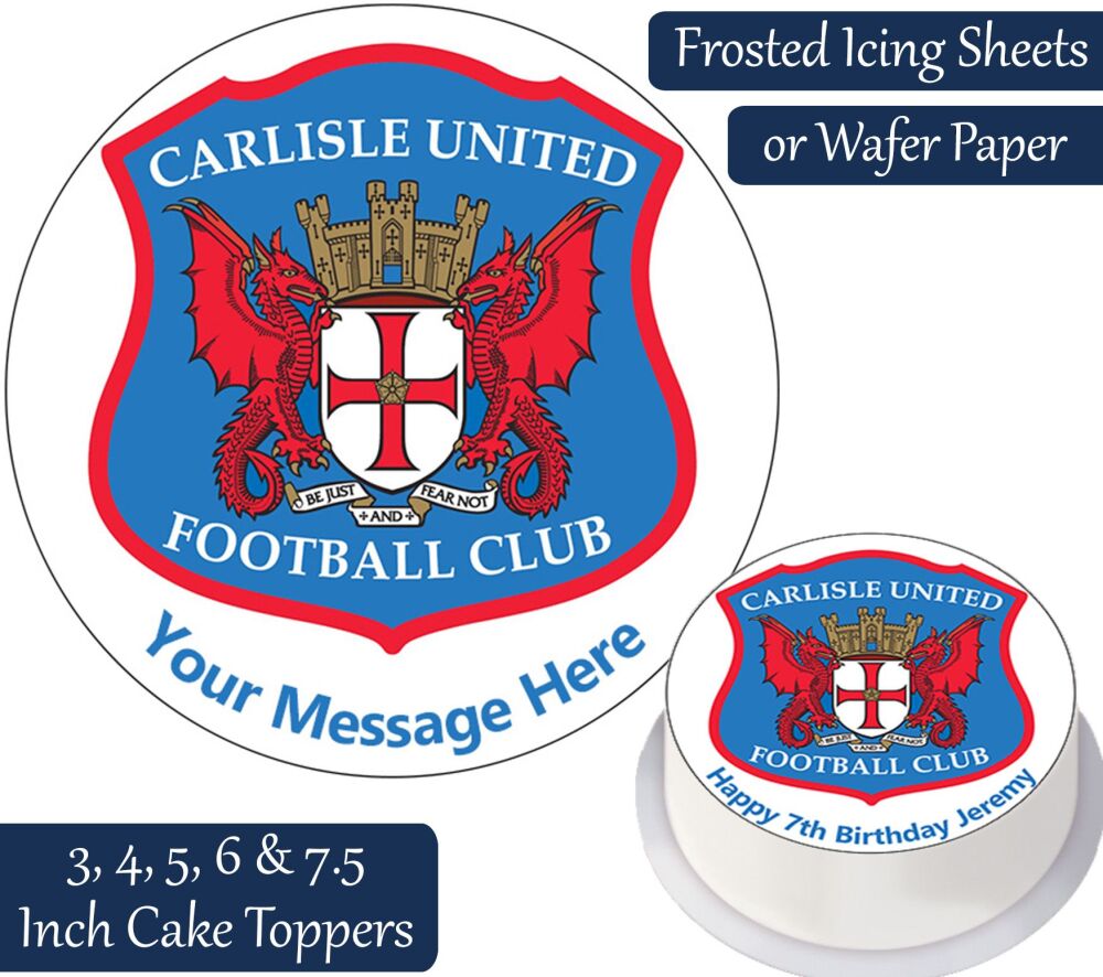 Carlisle United Football Personalised Cake Topper