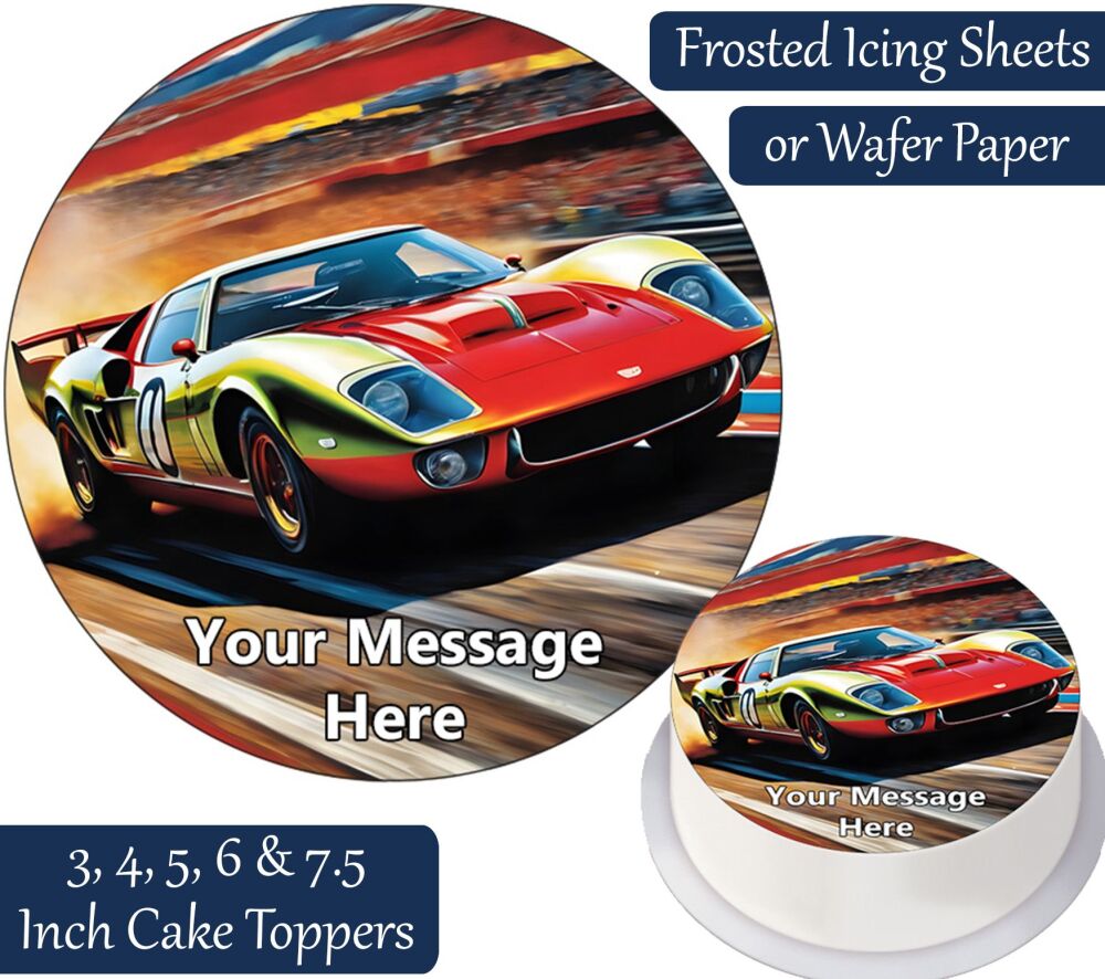 Cartoon Racecar Personalised Cake Topper