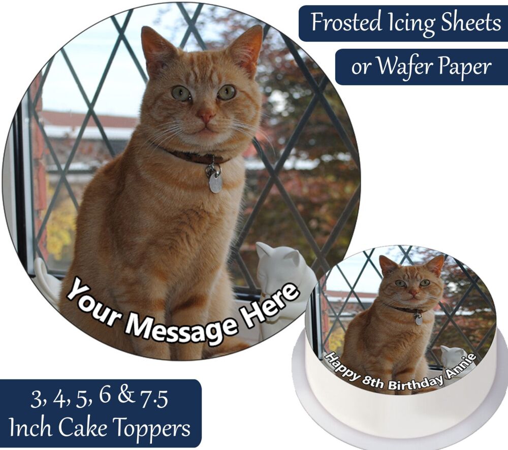 Cat Ginger Personalised Cake Topper