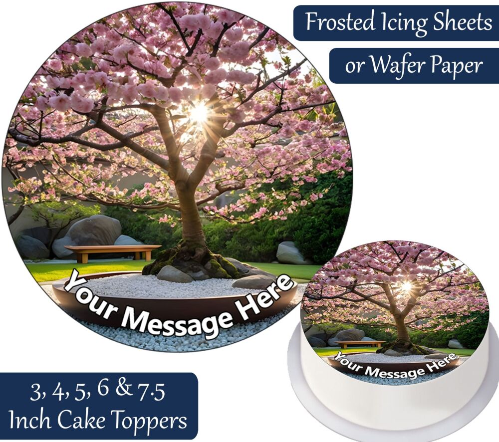 Cherry Blossom Tree Personalised Cake Topper