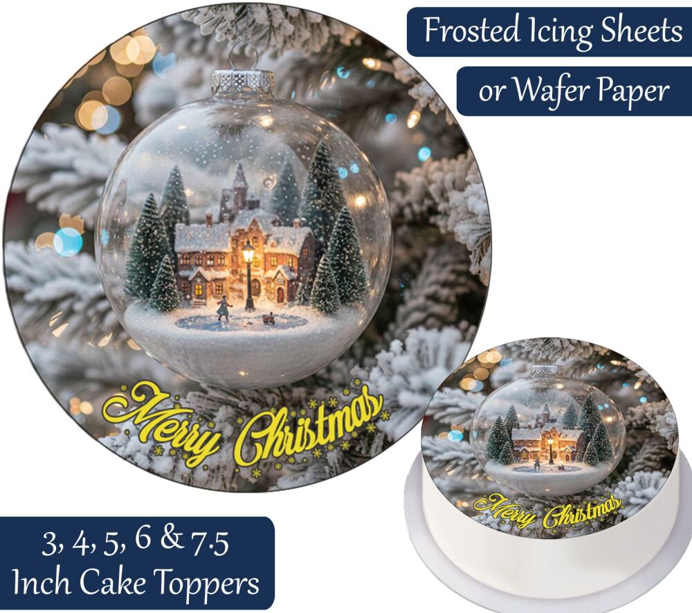 Christmas Bauble Personalised Cake Topper
