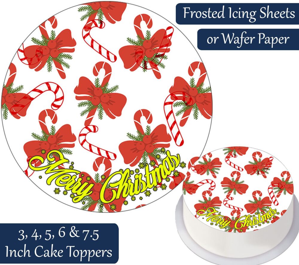 Christmas Candy Cane Personalised Cake Topper