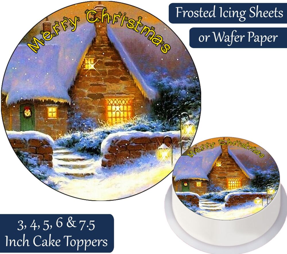 Christmas House Personalised Cake Topper